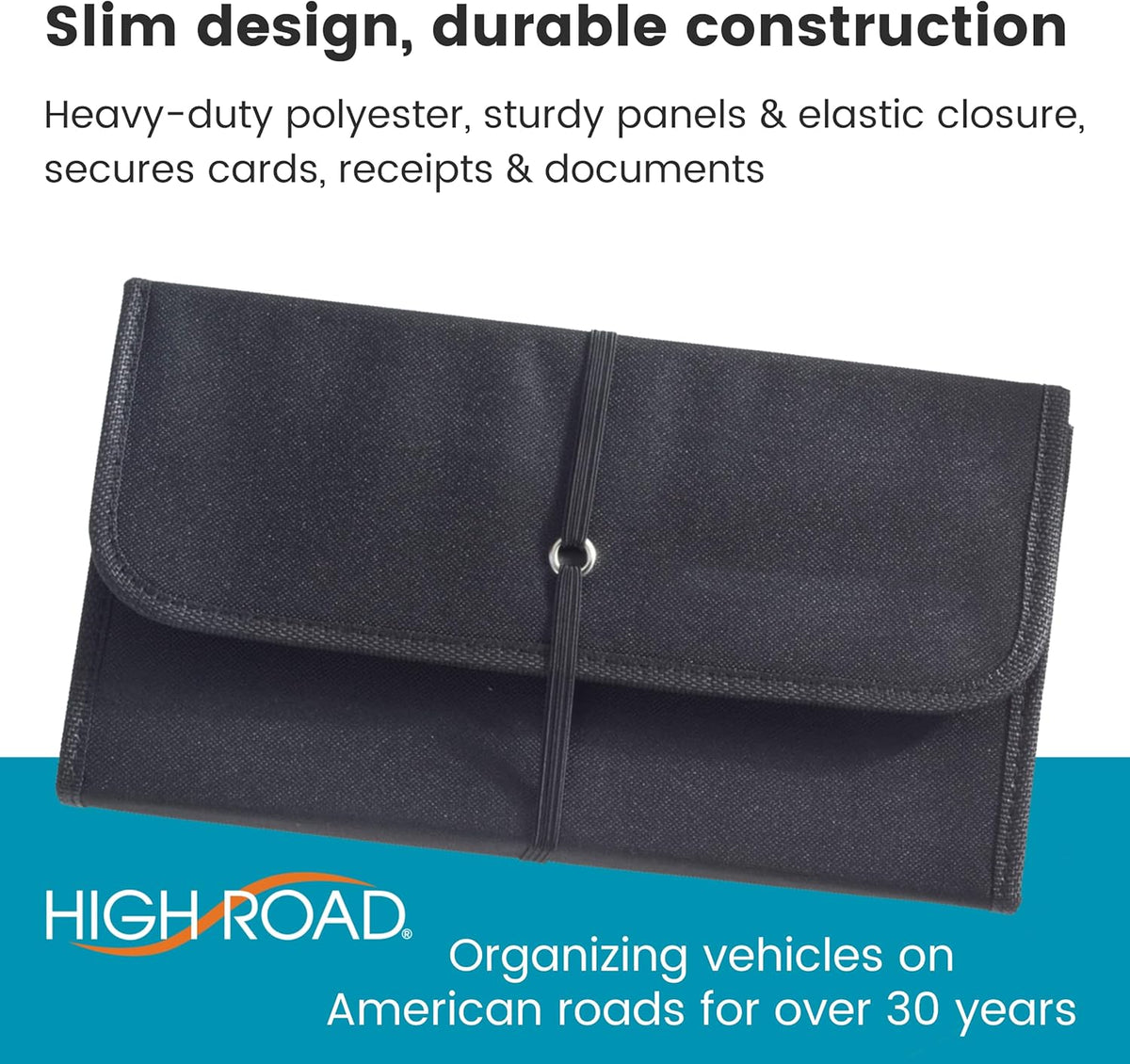 High Road Glove Box Organizer - Insurance and Registration Holder for Car Documents and Paperwork - Expandable Front Seat Organizer with Card Pockets