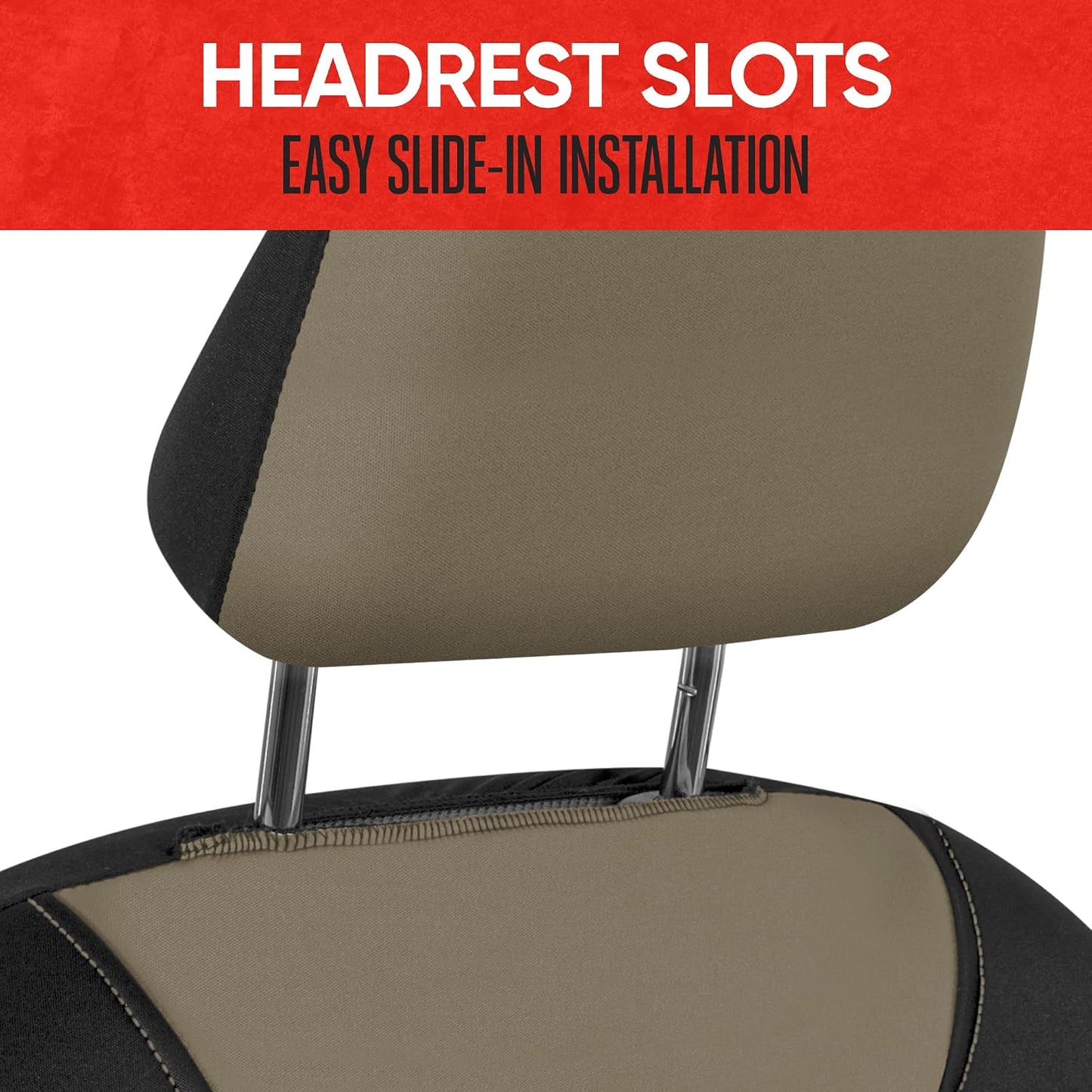 Motor Trend AquaShield Waterproof Front Seat Covers, Black Seat Covers for Cars – Neoprene Front Car Seats Cover, SUV Seat Covers Protector - Car Interior Cover for Auto, Trucks, & Dog Owners