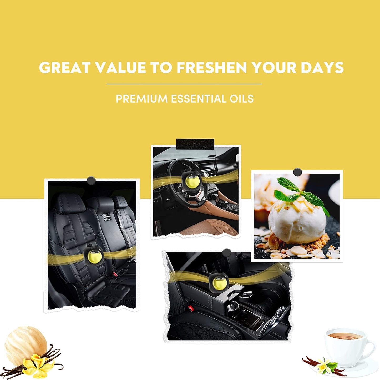 DRIVEJOY Car Air Freshener Vent Clips, 8 PK, 6 Ocean, 2 New Car Scent, Long Lasting Air Fresheners for Men & Women, Up to 240 Days, Odor Eliminator