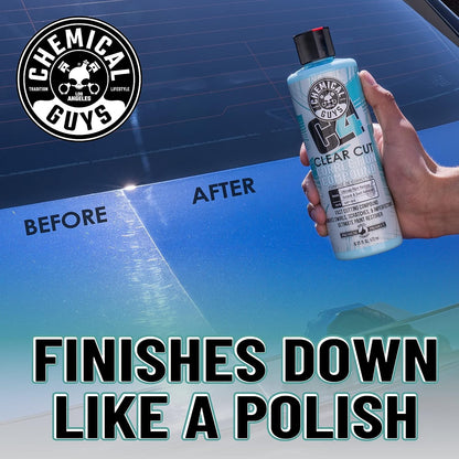 Chemical Guys C4 & P4 Clear Cut Correction Compound and Precision Paint Perfection Polish Combo - Removes Scratches, Swirls, Towel Marks, and Etching, Restores Gloss, Polishing Kit - 2 x 16 oz