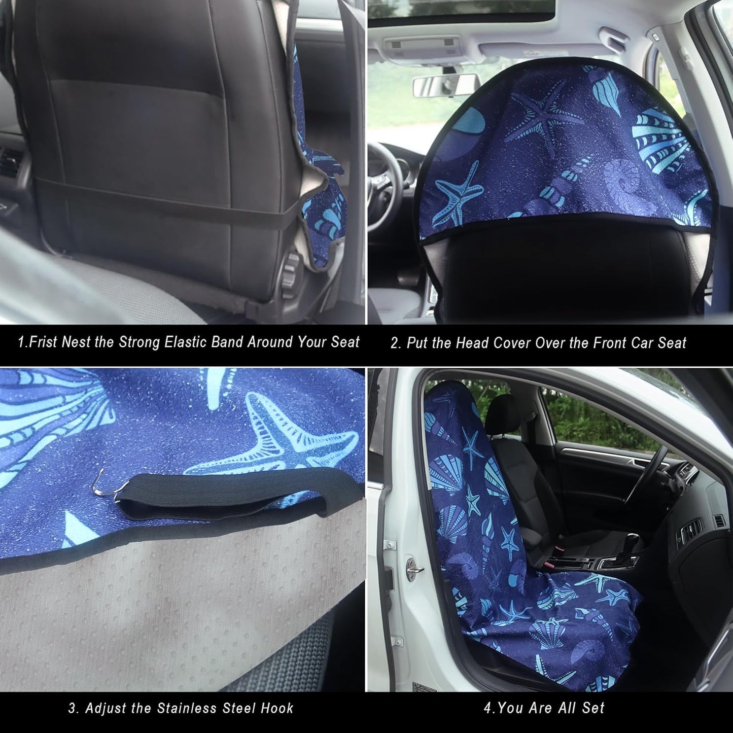 Car Seat Cover Protector Front Seats,for Gym Workout,Running,Swimming,Beach and Hiking,Waterproof Sweat Towel Bucket Seat Covers for Cars SUV Trucks (Black, 1Pcs)