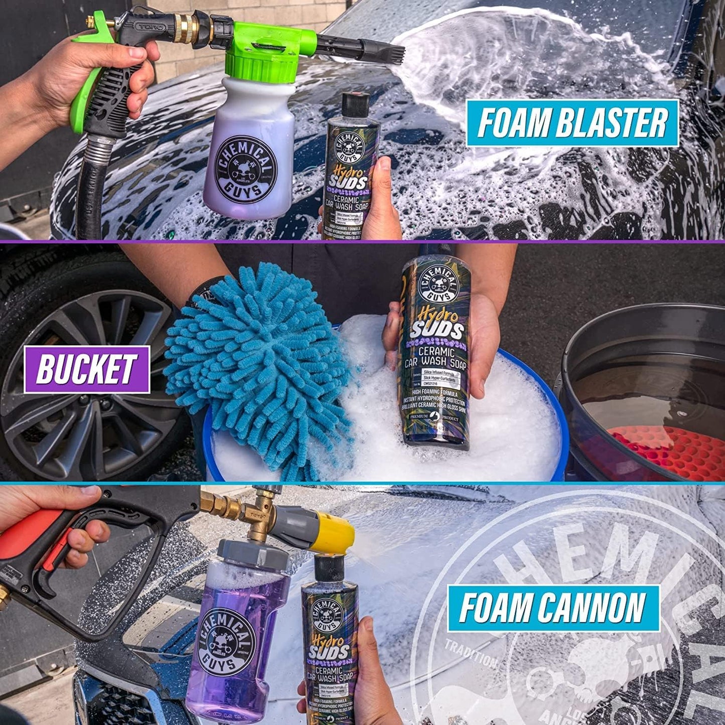 Chemical Guys HydroSuds Ceramic, Shine High Foaming Car Wash Soap - Foam Cannon Soap, Works with Foam Guns or Bucket Washes for Cars, Trucks, Motorcycles, RVs, and More, Berry Scent - 16 oz