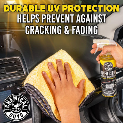 Chemical Guys InnerClean Interior Quick Detailer Cleaner and Protectant for Dashboards Door Panels Seats Trim and Surfaces Non Greasy Interior Car Cleaning Spray and Interior Detailer Spray 16 oz