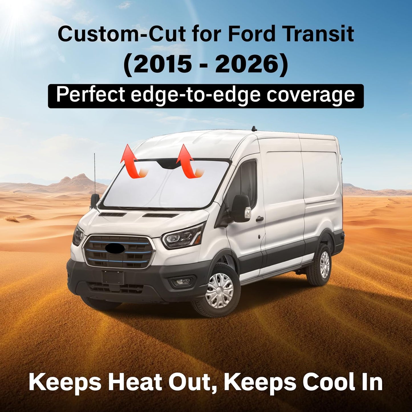 EcoNour Car Windshield Sun Shade | 2025 Upgraded Innovative No-Light-Pass Technology for Maximum Coverage | Foldable Sun Shade Keeps Your Vehicle Cool | Must-Have Car Accessories | Small (59" x 29") - Colors M