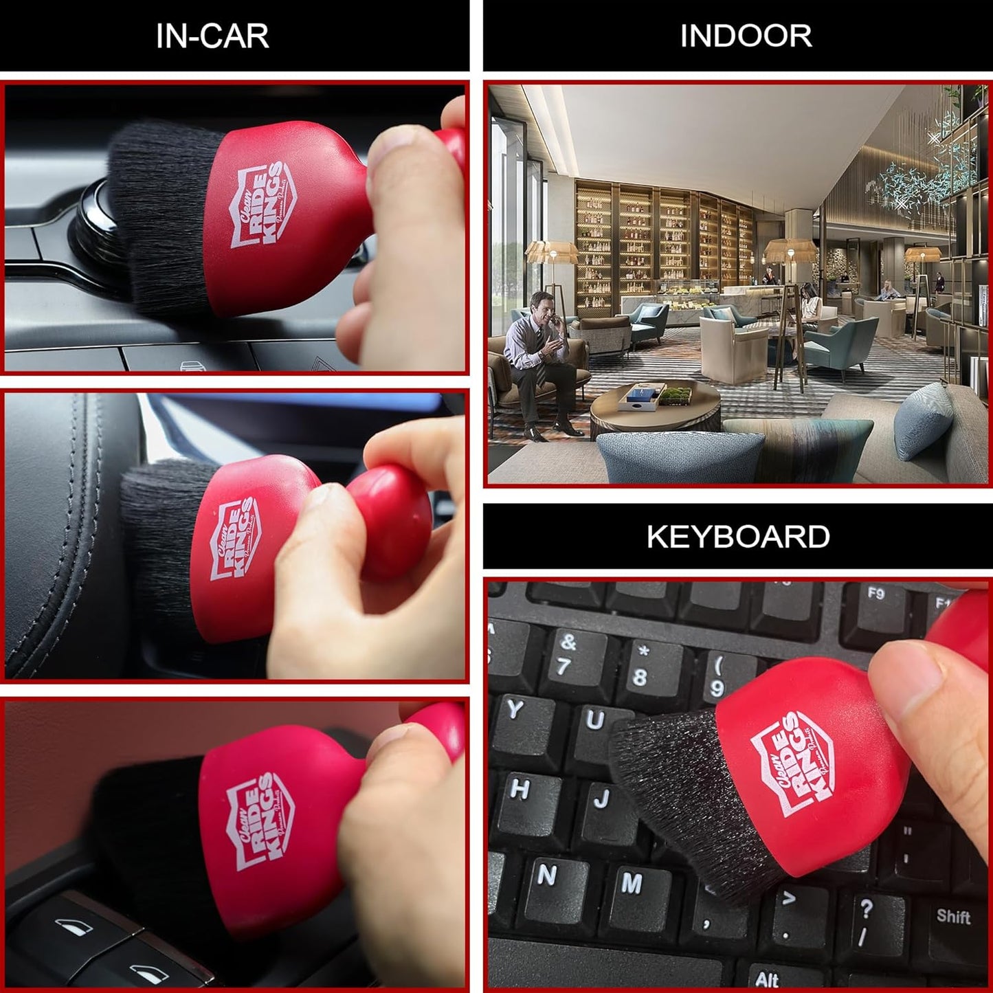 Car Detailing Kit - 3 Packs: Car Duster, Interior Cleaning Brush, Microfiber Towels | Detail Tools