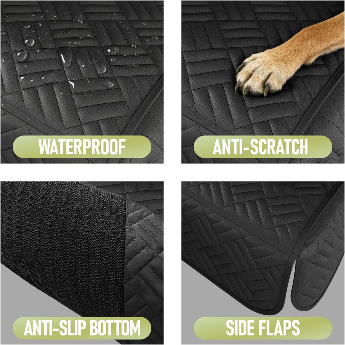 Dog Car Seat Cover for Back Seat, Waterproof 600D Oxford Protector for Travel and Daily Use, Non Slip Scratch Resistant Bench Cover, Easy to Clean, Fits Cars/SUVs/Trucks, 54 Inch