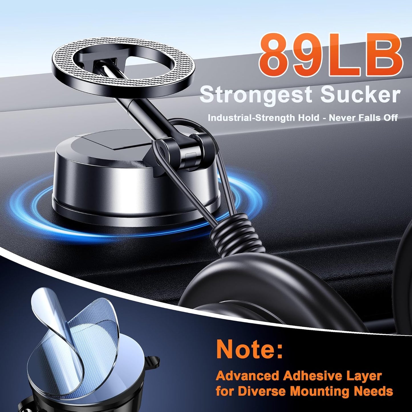 Qifutan Dash Mounted Holders Phone Holders for Your Car Phone Mount for Car Windshield Dashboard Air Vent Universal Desk Mounts Hands Free Automobile Cell Phone Holder Fit for iPhone Smartphone