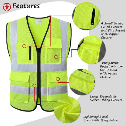 Reflective Safety Vest for Men Women Construction Vest Meet ANSI/ISEA Standard