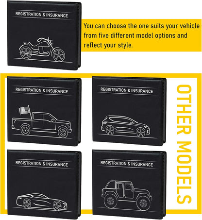 CANOPUS Car Registration and Insurance Holder, Car Document Holder, Vehicle Registration and Insurance Card Holder, Wallet for Auto, Trailer, Motorcycle, Truck, Vehicle Paperwork Organizer (2 Pack)