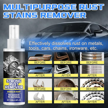 2pcs Rust Remover Spray for Metal, Upgrade Rust Remover Spray for Metal, Multipurpose Rust Stain Remover, Heavy Duty Metal Cleaner for Vehicles, Tools, Cars, Chains, Iron Out Rust Remover Spray