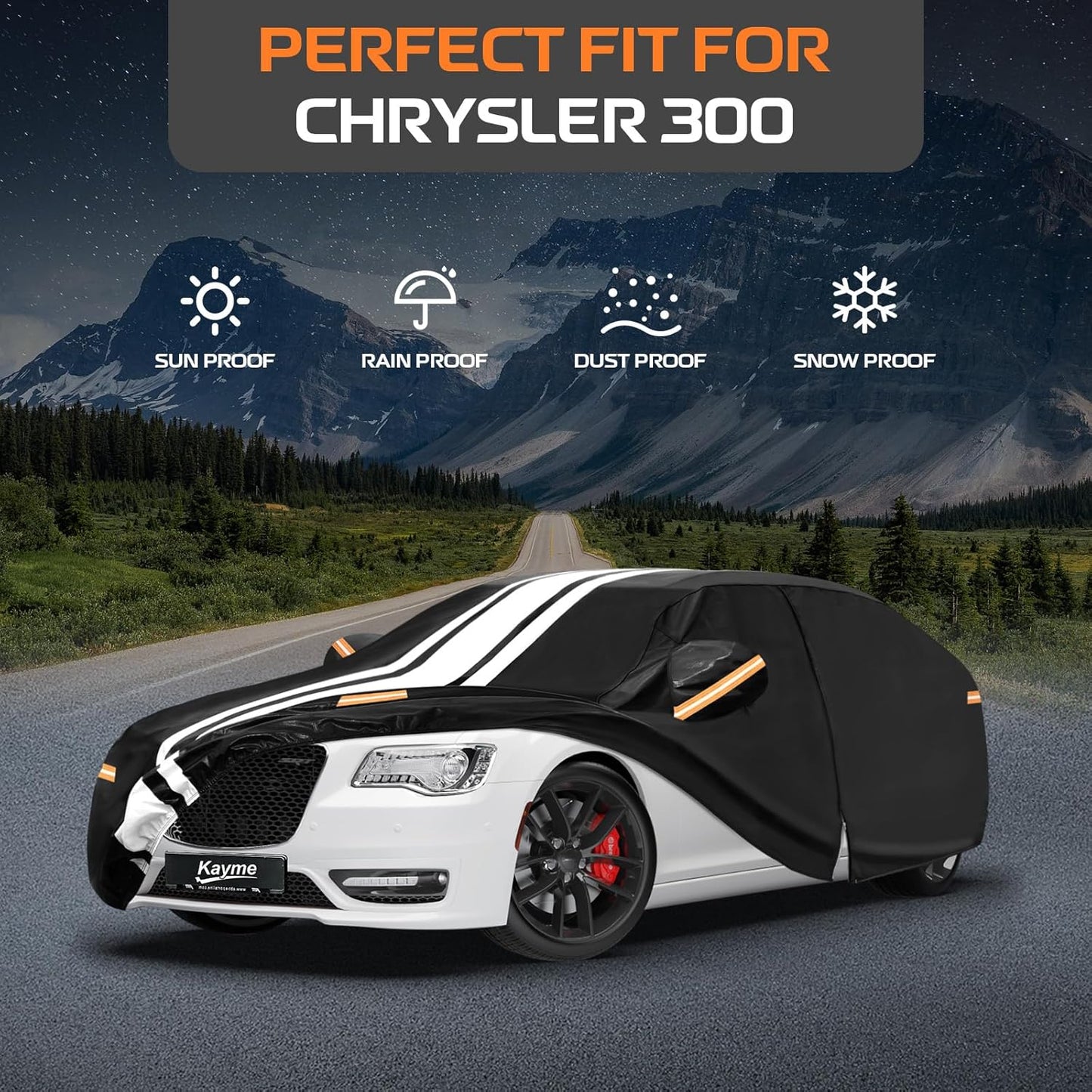 Kayme Heavy Duty Car Cover Custom Fit for BMW 3 Series 320i 325i 328i 330i 335i (1982-2026), Outdoor Full Exterior Cover with Tape and Towel, Rain Snow Sun UV Protection. - Colors B