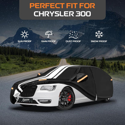 Kayme Heavy Duty Car Cover Custom Fit for BMW 3 Series 320i 325i 328i 330i 335i (1982-2026), Outdoor Full Exterior Cover with Tape and Towel, Rain Snow Sun UV Protection. - Colors B