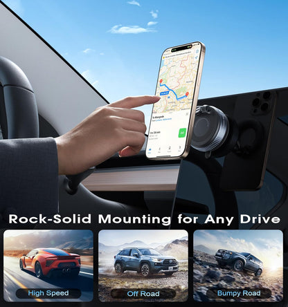 REOKILY 2026 Upgraded Vacuum Magnetic Car Phone Holder 360° Reinforced 96LBS Ultra Suction Cup Phone Mount for MagSafe Cell Phone Holders for Your Car/Gym/Mirror Mount for iPhone & Android