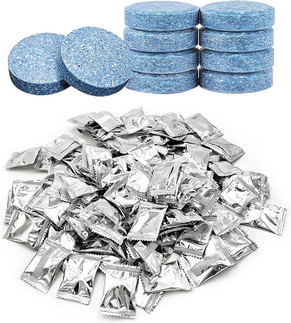 100 PCS Car Windshield Washer Fluid Tablets, Auto Window Glass Concentrated Tablets Cleaner for Clear Vision, Vehicle Windshield Wiper Fluid Cleaning Solid Effervescent
