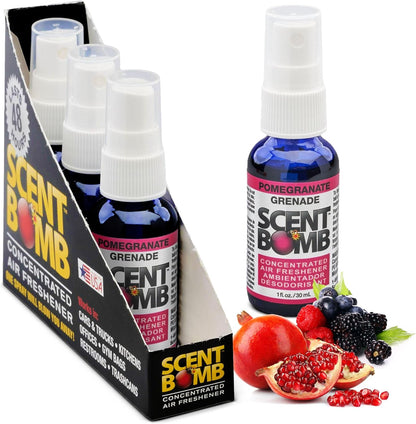 Scent Bomb Air Freshener Spray, Long-Lasting Odor Eliminator - Effective Deodorizer for Home & Car, Fresh Room Spray for Kitchen, Bathroom & Smell Neutralizer - 1 oz Pack of 4, Black Cherry Scent