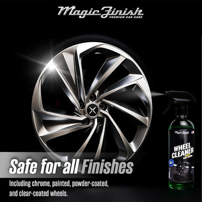 Magic Finish Wheel Cleaner (16 fl oz) – Premium Wheel Cleaner Spray for Brake Dust and Grime with Fast Cling Formula – Car Cleaning Supplies for Chrome, Alloy, Painted Wheels & Powder-Coated Finishes