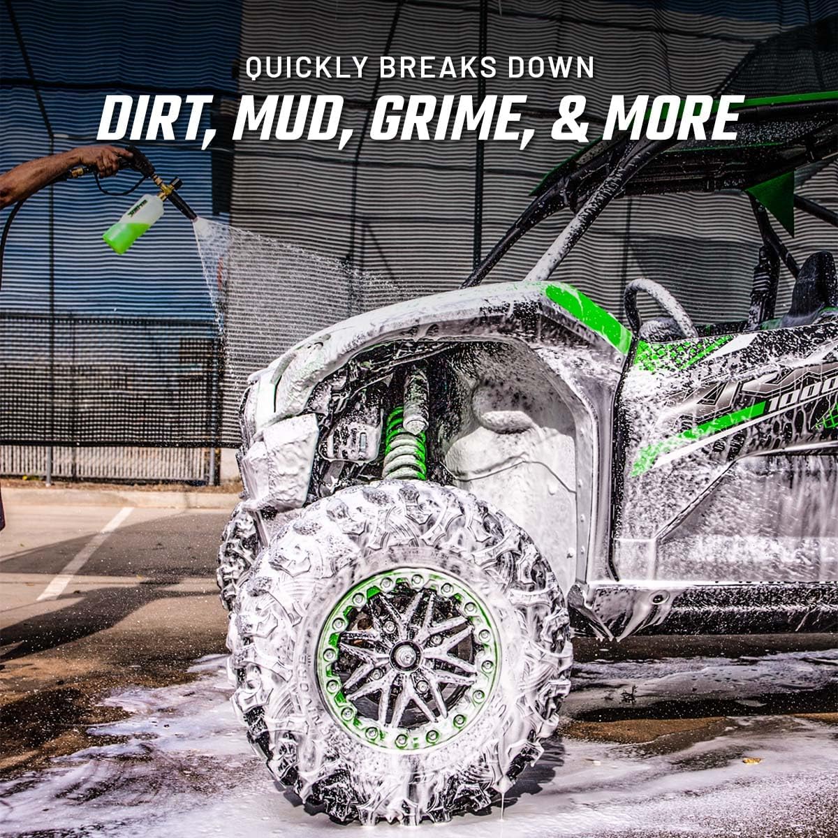 Slick Products Total Off-Road Wash Super Concentrate – Thick Foaming Car Wash Soap with Hybrid-Ceramic Formula for Dirt Bikes ATV UTV Trucks Jeeps and More – Foam Cannon Ready – 128 oz