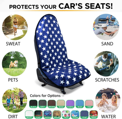 Waterproof Sweating Car Seat Cover for Post Gym Workout, Running, Swimming, Beach and Hiking, Universal Fit Non-Slip Towel Bucket Seat Protector for Cars SUV Trucks, Machine Washable (Grey)