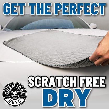 Chemical Guys Waffle Weave Gray Matter Microfiber Drying Towel 2 Pack, Huge Car Drying Towels for Faster Coverage on Paint, Glass, Wheels, and Trim, Streak Free Drying for Cars, Trucks, and SUVs