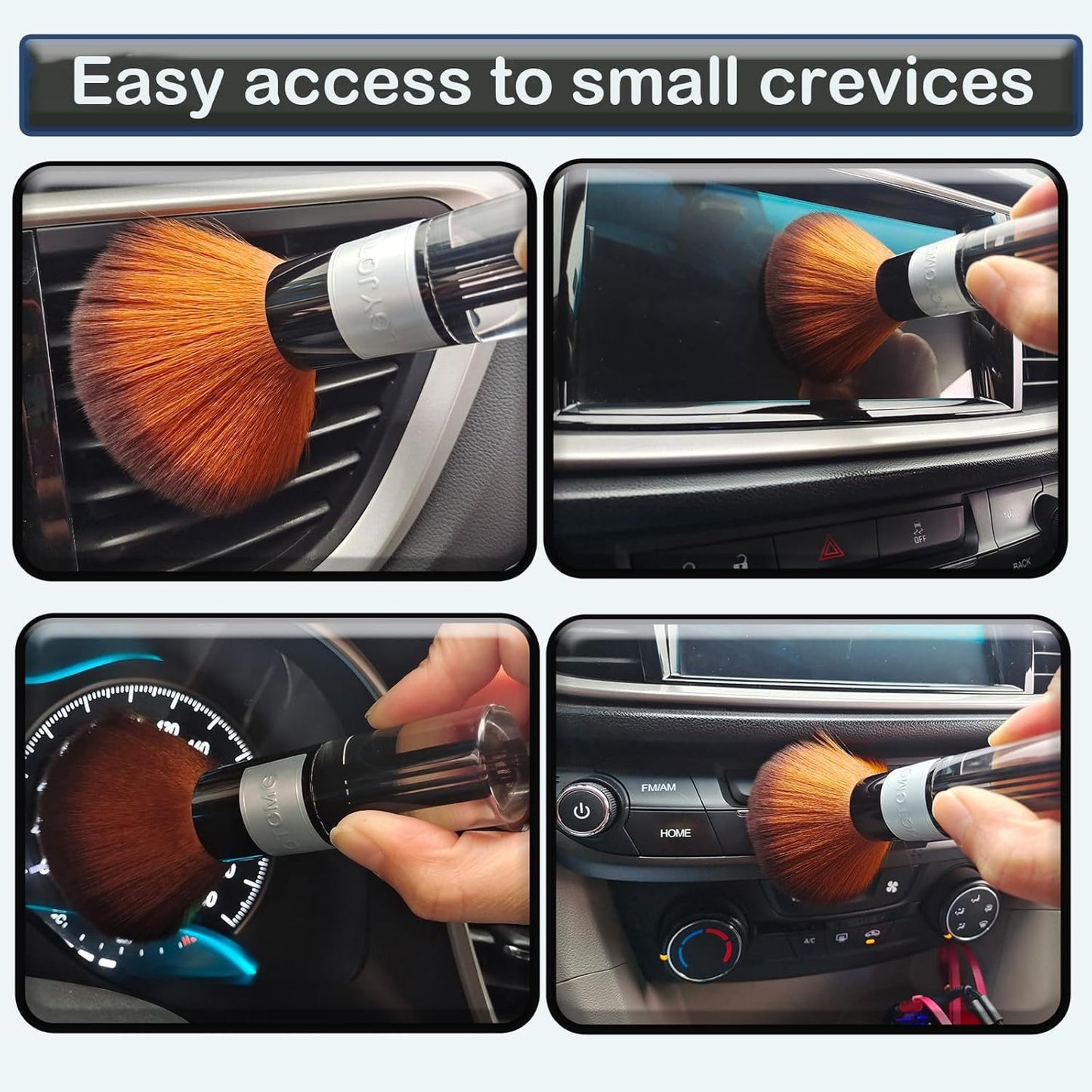 Car Interior Dusting Brush Auto Dust Sweeping Soft Brush Automotive Mini Duster Interior Cleaning Brush for Car Air Vent,Dash,Seat Microfiber Sweep Detailing Brushes Dust Removal Tools 3PCS
