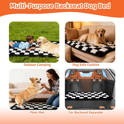Back Seat Extender for Dogs,Hard Bottom Car Seat Cover for Dogs with Mesh Window,Waterproof Backseat Pet Cover Hard Bottom-Dog Car Seat Cover for Back Seat Dog Hammock for Car/SUV