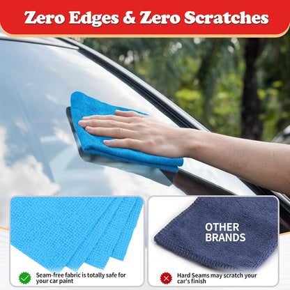 FIXSMITH Shop Towels, Pack of 200, Grey Microfiber Cleaning Cloth Bulk, Microfiber Towels for Cars, All-Purpose Absorbent Cleaning Rags, Dust Cloth for Automotive, Mechanic, Garage, 11.5 x 11.5 inch