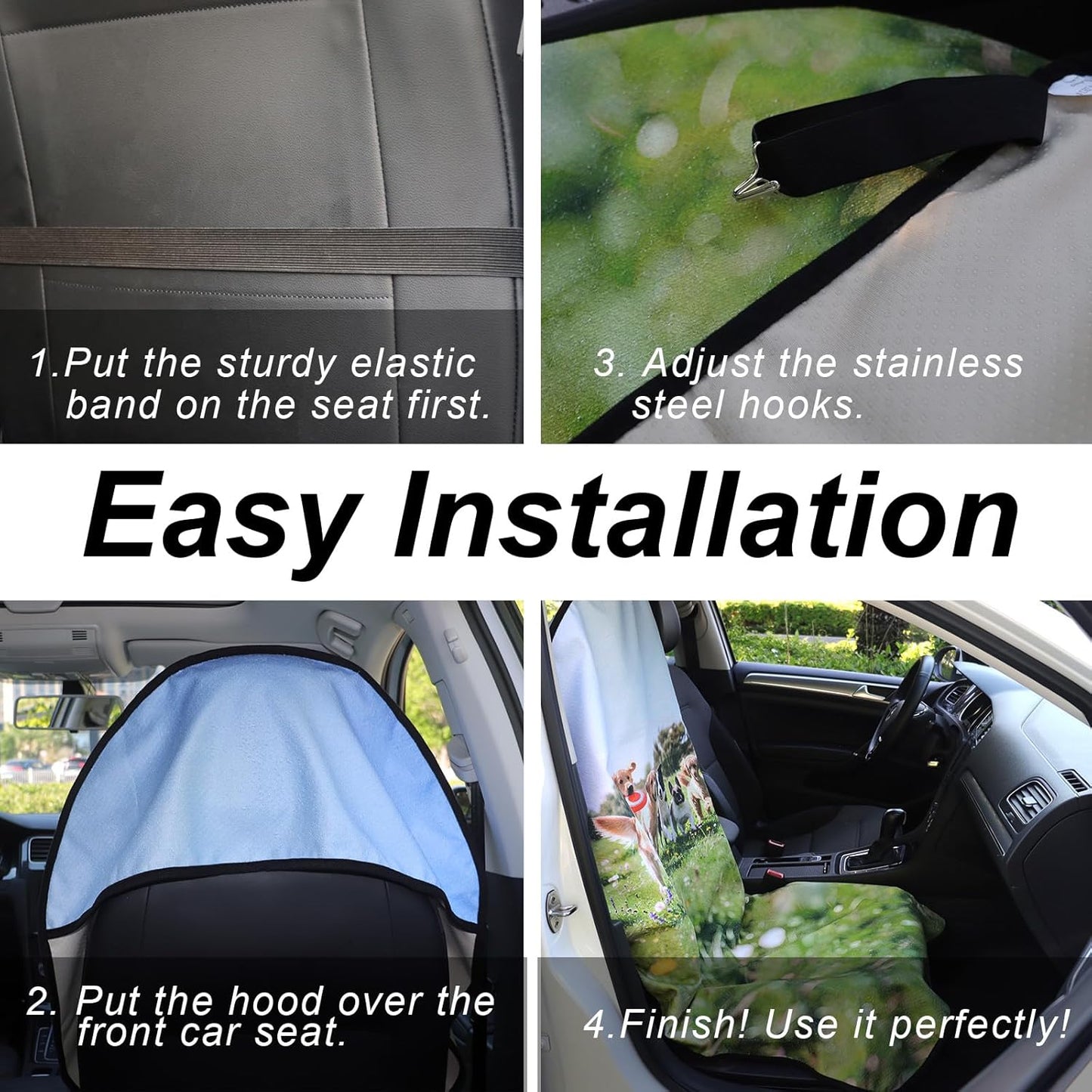 Car Seat Cover Protector Front Seats,for Gym Workout,Running,Swimming,Beach and Hiking,Waterproof Sweat Towel Bucket Seat Covers for Cars SUV Trucks (Black, 1Pcs)