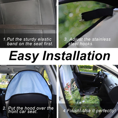 Car Seat Cover Protector Front Seats,for Gym Workout,Running,Swimming,Beach and Hiking,Waterproof Sweat Towel Bucket Seat Covers for Cars SUV Trucks (Black, 1Pcs)