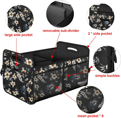 Femuar Car Trunk Organizer with Large Capacity Waterproof Car Accessories for Women & Men, Collapsible Trunk Organizer for Suv/Jeep/Sedan,Tools (Black, Standard)