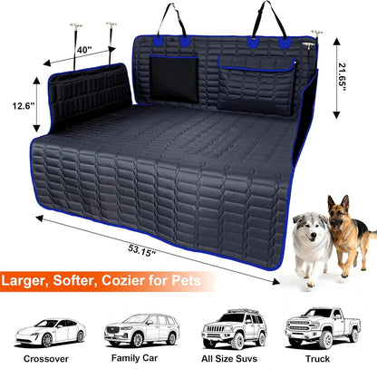 Reliadura SUV Cargo Liner for Dogs, Waterproof Dog Trunk Cover with Bumper Flap Protector, Pet Cargo Mat for SUVs Sedans Vans, Non-Slip Scratchproof Dog Seat Cover, Large Size Universal Fit