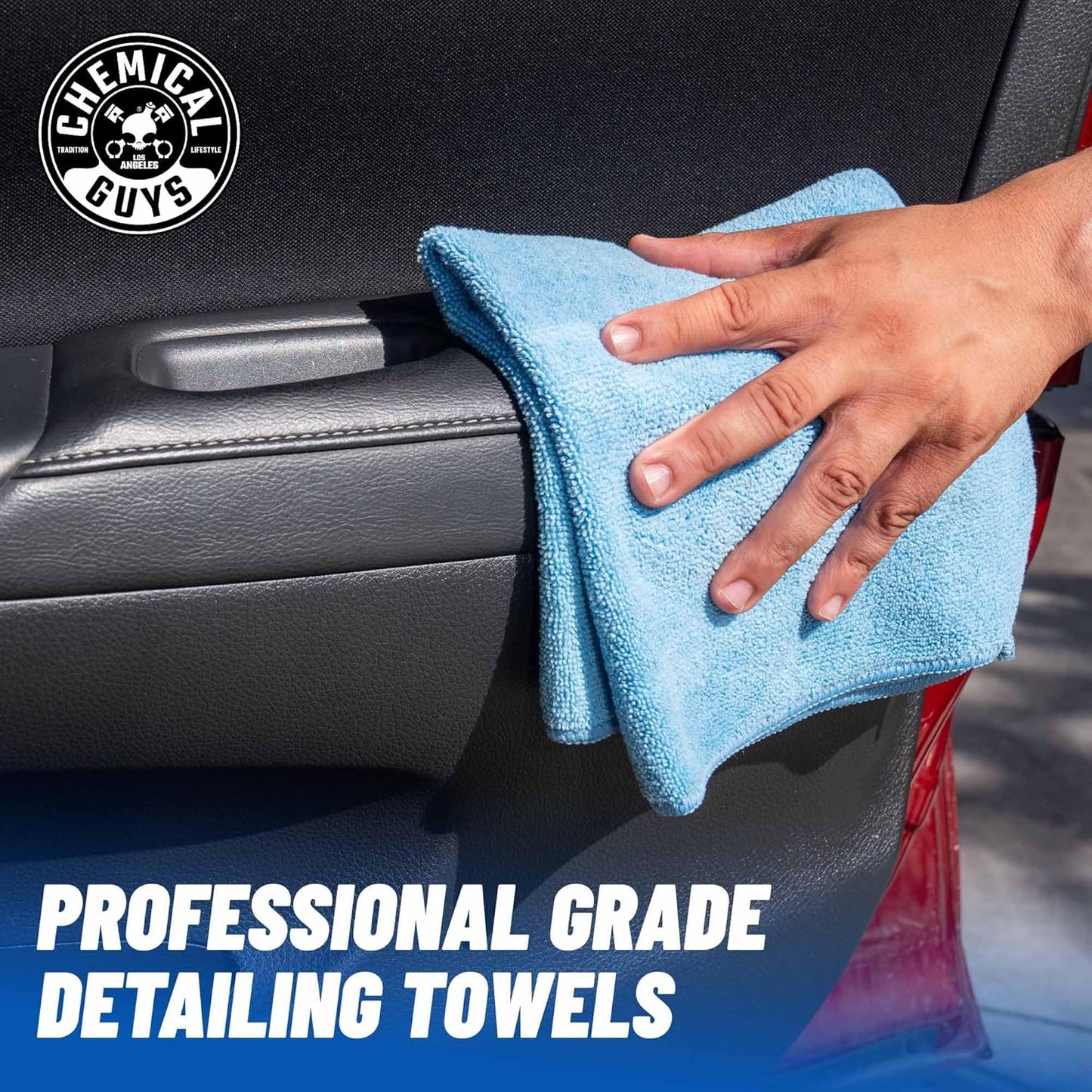 Chemical Guys Workhorse Professional Grade Microfiber Towels for Cars - Black 16x16 Inch Microfiber Cleaning Cloths for Home & Pet Drying, Soft & Scratch-Free, Washing, Drying & Cleaning, 3 Pack