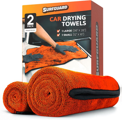 Car Drying Microfiber Towels, Extra Large Cleaning Cloth Towel with No Streaks, Reusable, Superior Water Absorbent & Scratch Free, Super Soft Detailing & Buffing Towels for Cars, 2-Pack