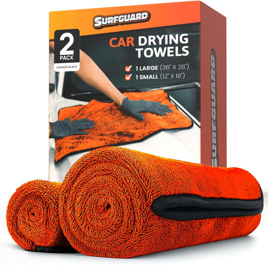 Car Drying Microfiber Towels, Extra Large Cleaning Cloth Towel with No Streaks, Reusable, Superior Water Absorbent & Scratch Free, Super Soft Detailing & Buffing Towels for Cars, 2-Pack