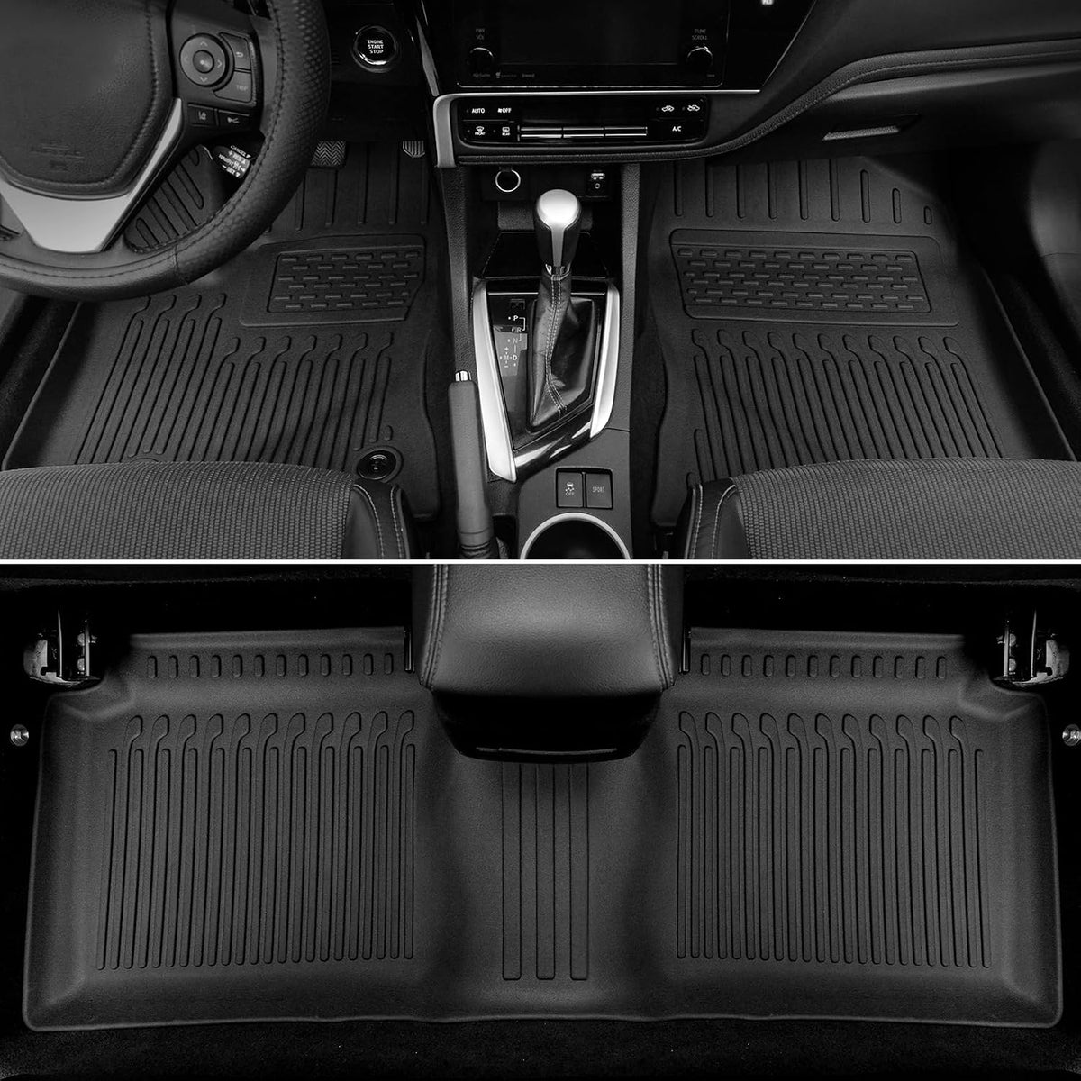 Floor Mats for Toyota Sienna 2021-2026, All Weather Floor Mats Lower Trunk Cargo Liner Accessories, Full Coverage Set (Fit 8-Seat with Spare Tire)