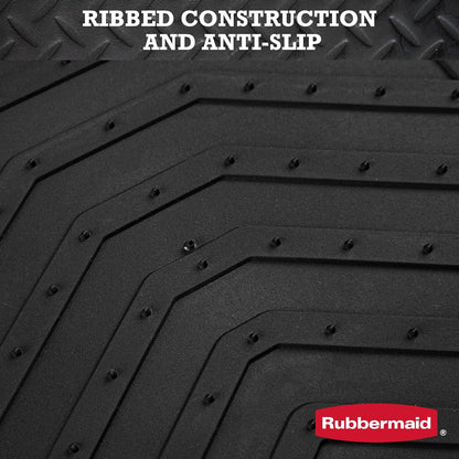 Rubbermaid Car Floor Mat, Heavy Duty All-Weather Car Mats Full Set with Dual-Tone Pink Aluminum Inserts – Universal Fit, Anti-Slip Backing, Trim-to-Fit for Most SUV, Sedan, Van