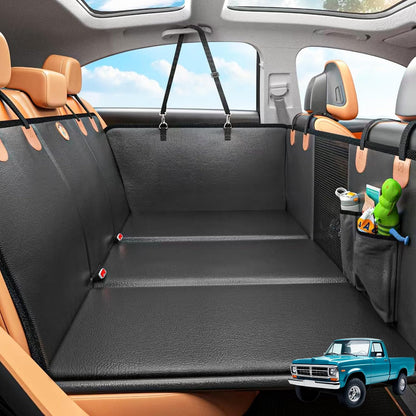 MYJAQI Back Seat Extender for Dogs, Waterproof Dog Car Seat Cover for Back Seat with Hard Bottom, 2026 Upgraded Material, Anti Scratch, Safer, Easy to Use and Clean, Holds 400lbs