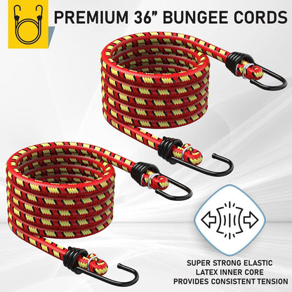 AUGO Ratchet Straps Heavy Duty 4 Pack -15 FT - 2200 LB Break Strength – with Safety Lock S Hooks - Cargo Straps for Moving, Appliances, Motorcycle – Soft Loop Tie Down Straps
