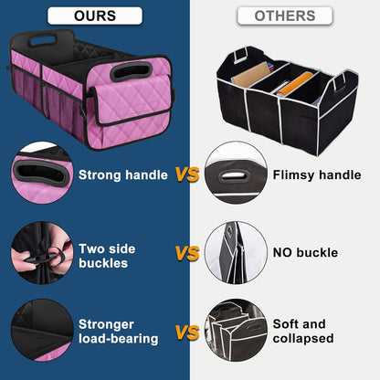 Deosk Car Trunk Organizer for SUV, Car Organizers and Storage with Reinforced Handles, Car Accessories for Women/Men 50LWaterproof Polyester Trunk Organizer, Black