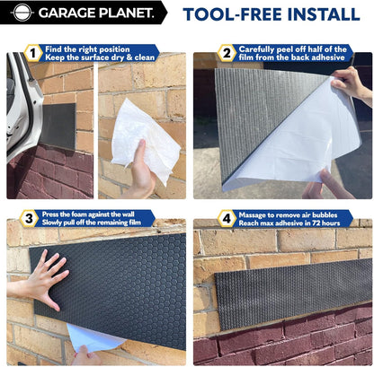 H1 Garage Wall Protector Car Door Wall Protector, Tool-Free, Designed in Australia (White, 2 Pack)