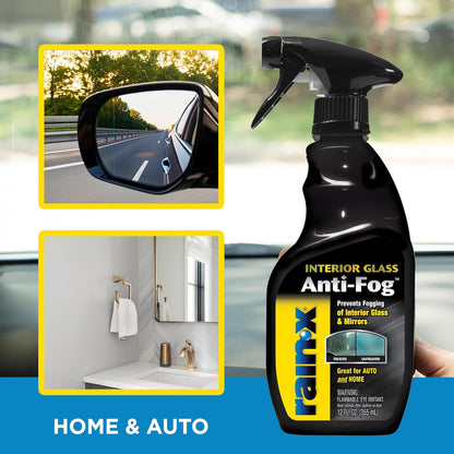 Rain-X AF21106D Glass & Mirrors Anti-Fog Treatment, Prevents Fogging & Steaming on Windshield and Visors, Improves Visibility, Great for Auto & Home