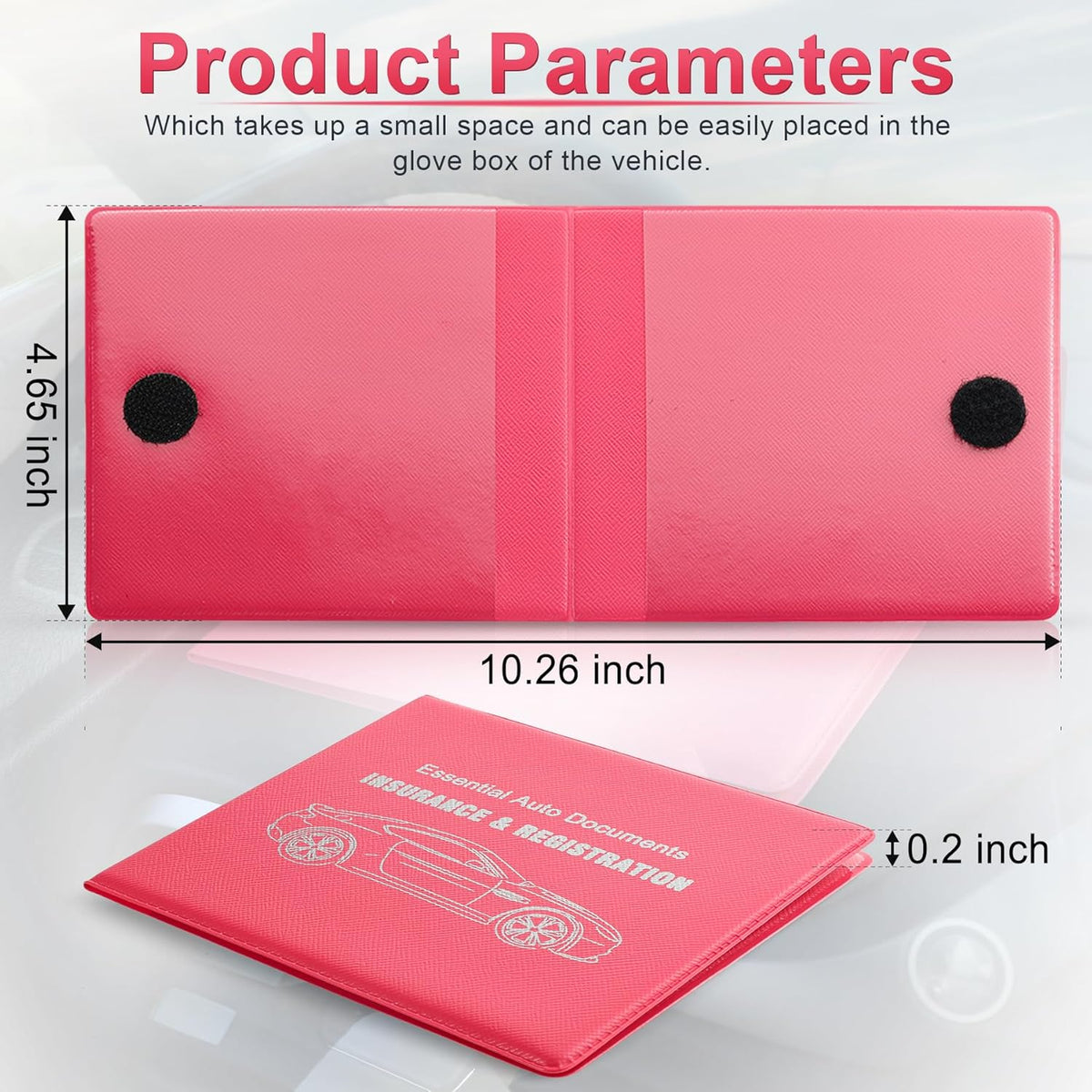 UYYE Car Registration and Insurance Card Holder, Vehicle Glove Box Car Organizer, Interior Car Accessories for Documents, Cards, License - 2 Pack