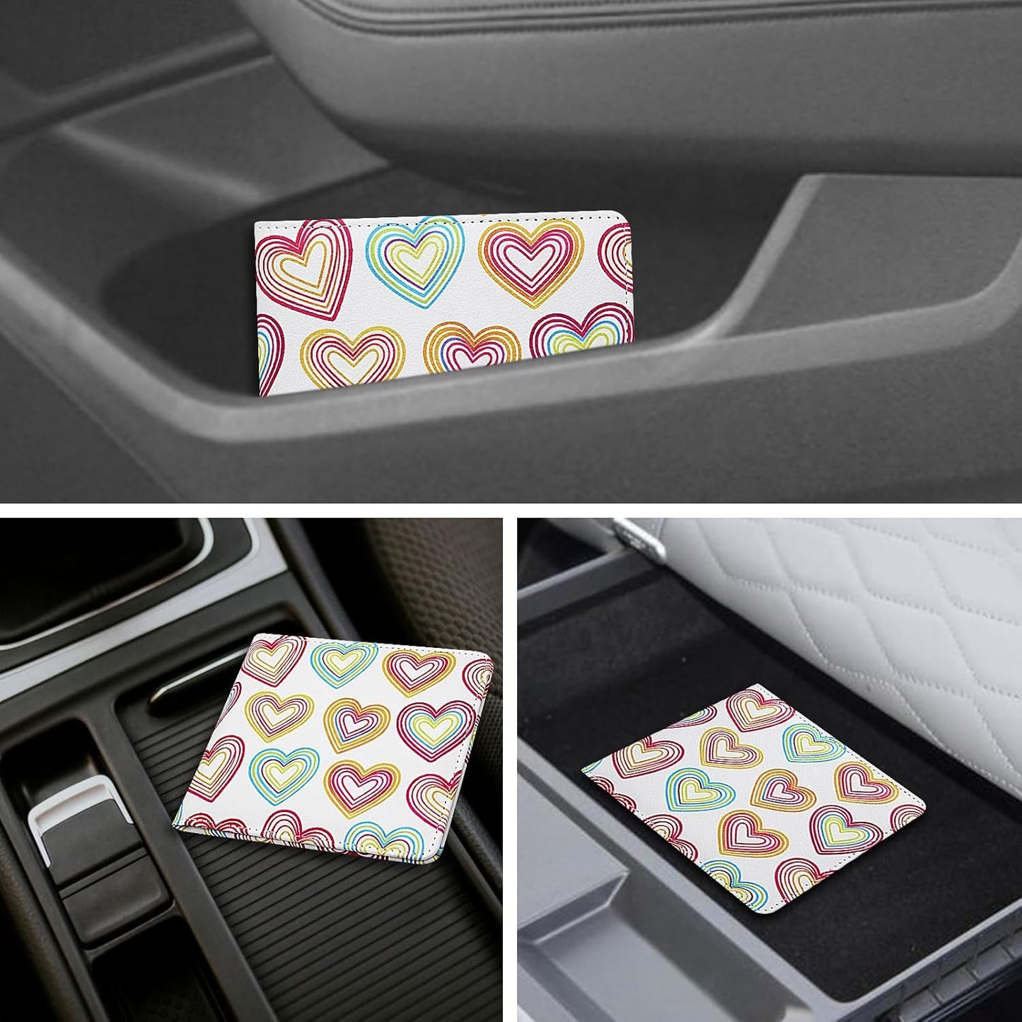 Car Registration and Insurance Holder, Premium Pu Leather Vehicle Glove Box Organizer - for Driver License, Cards & Essential Documents (L-Orange)