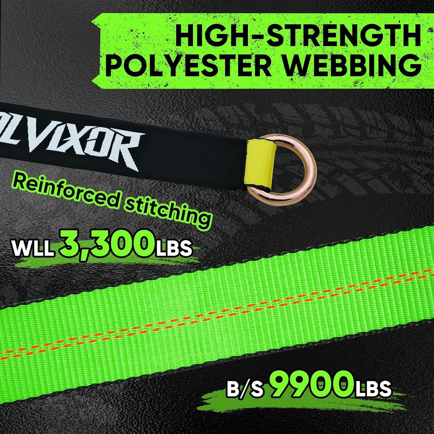 4 Pack Car Tie Down Straps for Trailers - 2" x 96" - 9900LBS Break Strength - Heavy Duty Tire Ratchet Straps with Flat Hooks for Hauling UTV, SUV, Truck, Any Cars