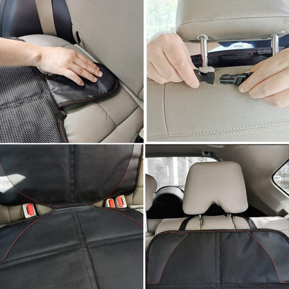 MORROLS Car Seat Protector, 2 Pack Carseat Protector with Thick Padding, Baby/Pets for Child Car Seat-Mesh Pockets-Waterproof-Universal Size(Black)