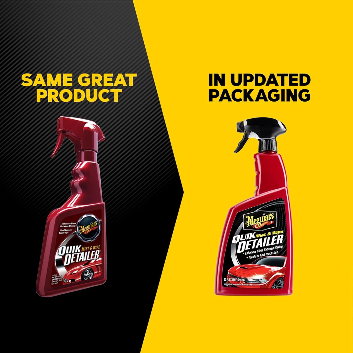 Meguiar's Quik Detailer, Mist & Wipe Car Detailing Spray, Clear Light Contaminants and Boost Shine with a Quick Detailer Spray that Keeps Paint and Wax Looking Like New, 32 oz