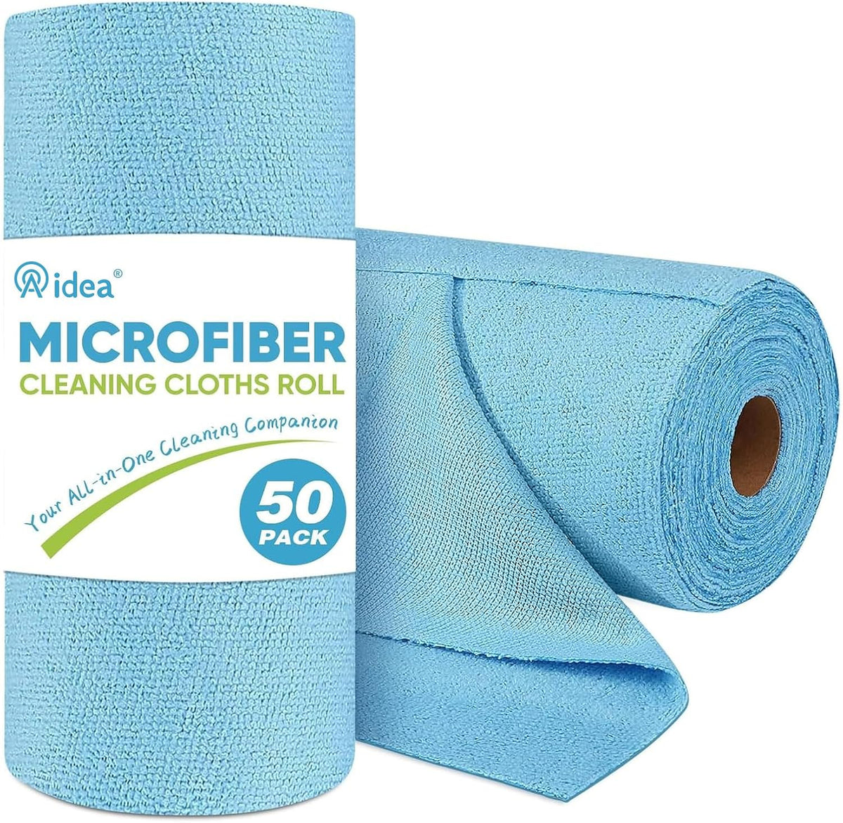 AIDEA Microfiber Cleaning Cloth Roll, Grey 75PK, Reusable Paper Towels Tear Away Cloth, Microfiber Towels for Cars, Wash Cloths, Lint Free Rags for House, Kitchen,Window,Cleaning Supplies 11.5"×11.5"