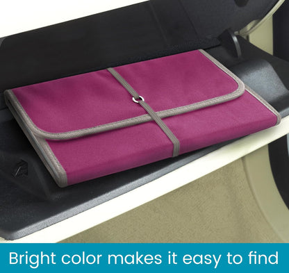 High Road Glove Box Organizer - Insurance and Registration Holder for Car Documents and Paperwork - Expandable Front Seat Organizer with Card Pockets