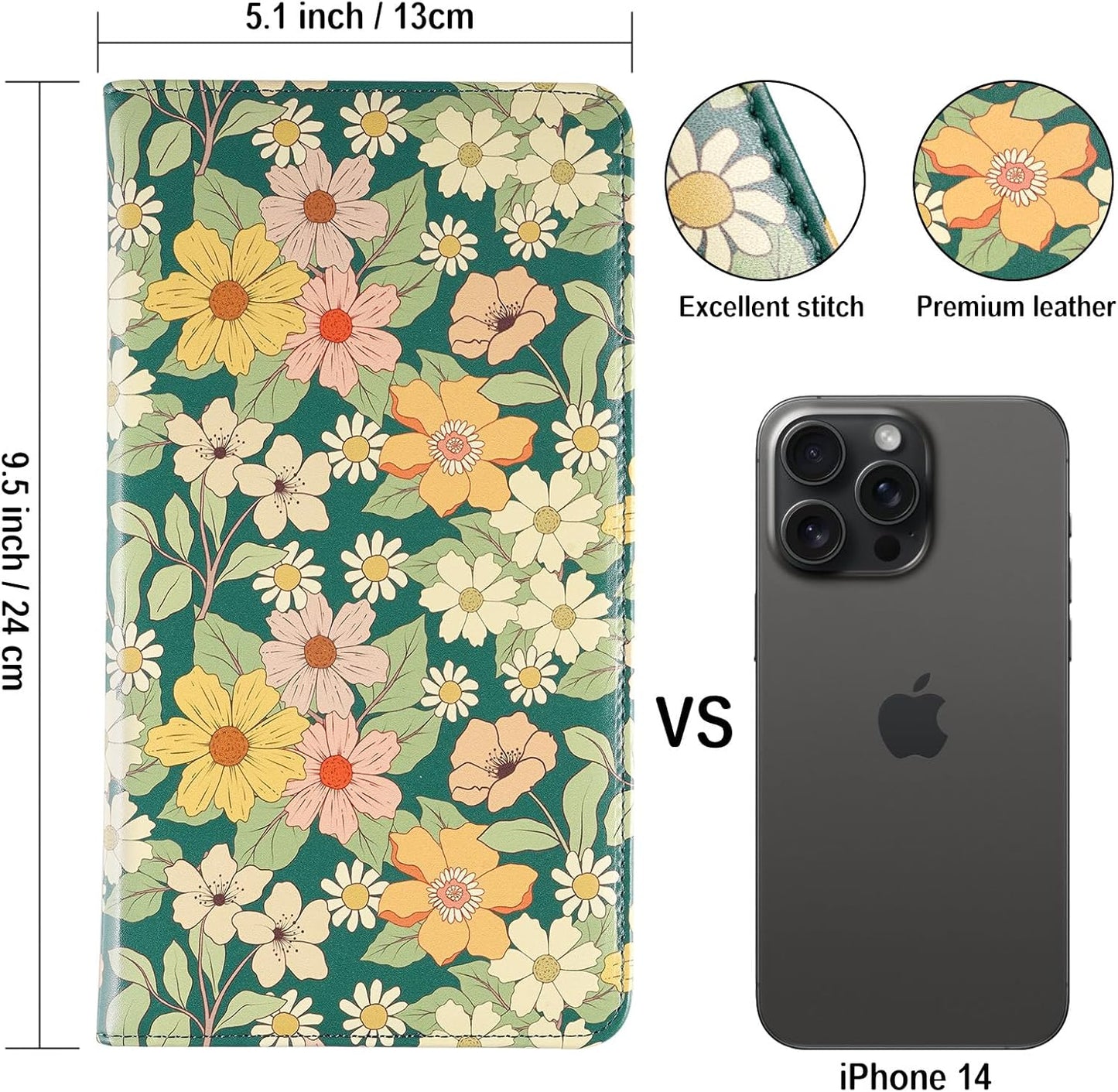 Car Registration and Insurance Holder, Insurance Card Holder, Car Registration Holder, Floral Themed Cover with Magnetic Shut