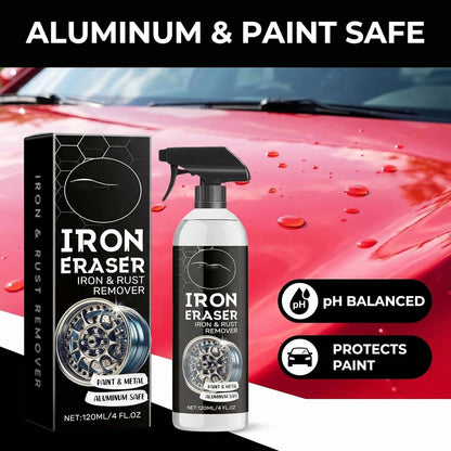 Iron Eraser Rust Remover Spray, Iron Eraser and Rust Remover for Car Wheels and Paint, Fast Acting Rust and Brake Dust Remover, Professional Automotive Surface Cleaning (1)