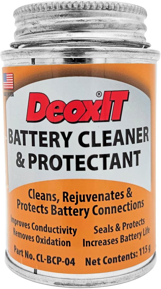CAIG LABORATORIES DeoxIT Battery Cleaner & Protectant with Brush Lid, 118 g (CL-BCP-04), Pack of 1